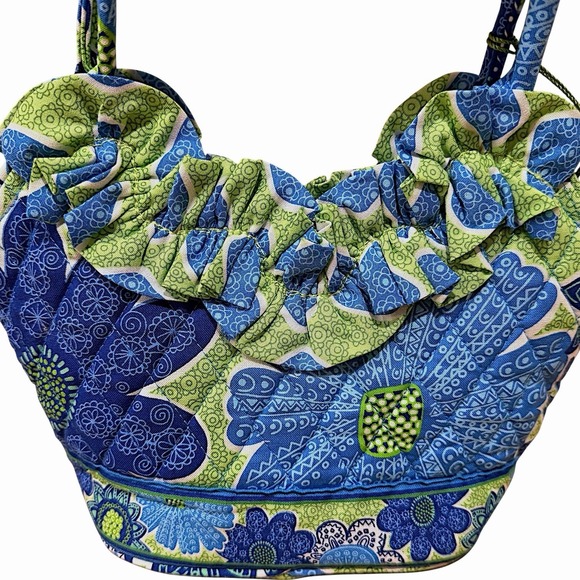 Vera Bradley Lily Doodle Daisy Ruffled Mini Purse Y2K Retired Print 2012 New - Picture 6 of 16